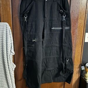 Killstar Black Denim Overalls